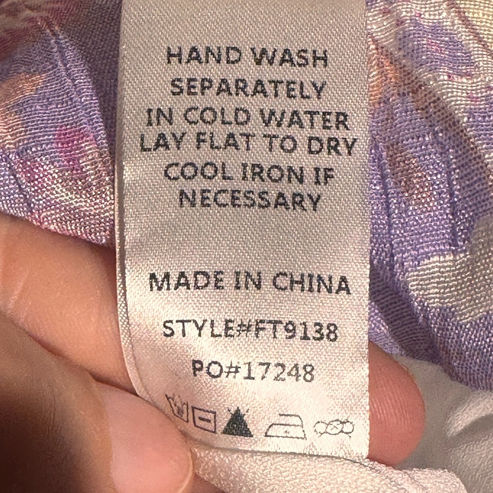 Fate Colorful Patchwork Bubble Sleeve Blouse Size… - image 5